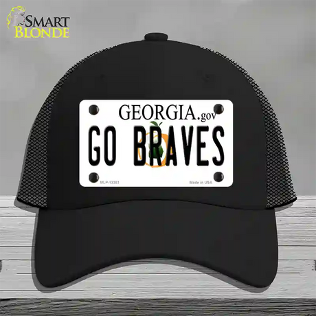 Go Braves Novelty License Plate Hat Tag Mesh / Black