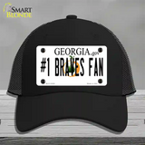 Number 1 Braves Fan Novelty License Plate Hat Tag Mesh / Black