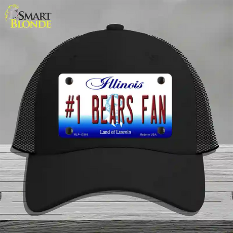 Number 1 Bears Fan Novelty License Plate Hat Tag Mesh / Black