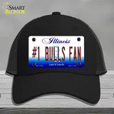 Number 1 Bulls Fan Novelty License Plate Hat Tag Mesh / Black