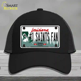 Number 1 Saints Fan Novelty License Plate Hat Tag Mesh / Black