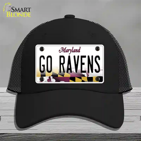 Go Ravens Novelty License Plate Hat Tag Mesh / Black