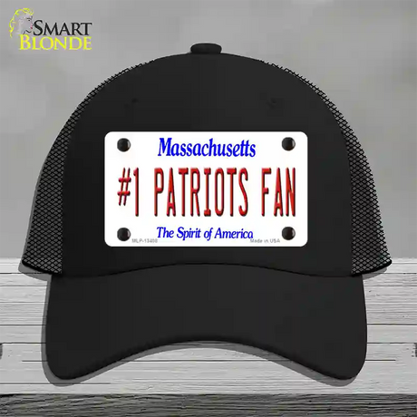 Number 1 Patriots Fan Novelty License Plate Hat Tag Mesh / Black