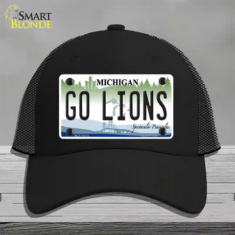 Go Lions Novelty License Plate Hat Tag Mesh / Black