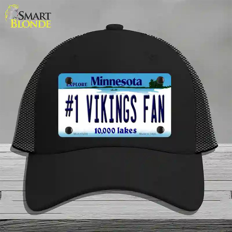 Number 1 Vikings Fan Novelty License Plate Hat Tag Mesh / Black