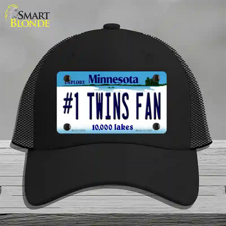 Number 1 Twins Fan Novelty License Plate Hat Tag Mesh / Black