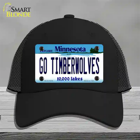 Go Timberwolves Novelty License Plate Hat Tag Mesh / Black