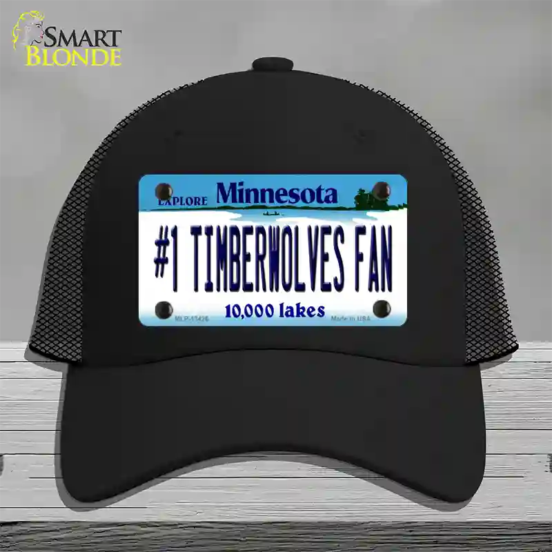 Number 1 Timberwolves Fan Novelty License Plate Hat Tag Mesh / Black