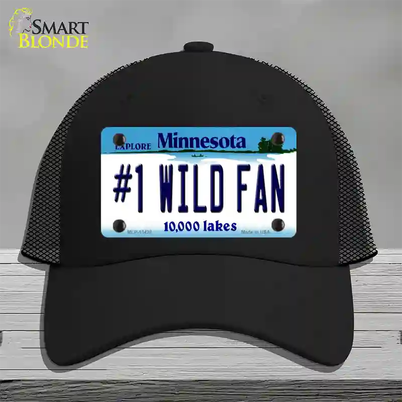 Number 1 Wild Fan Novelty License Plate Hat Tag Mesh / Black