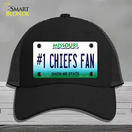 Number 1 Chiefs Fan Novelty License Plate Hat Tag Mesh / Black