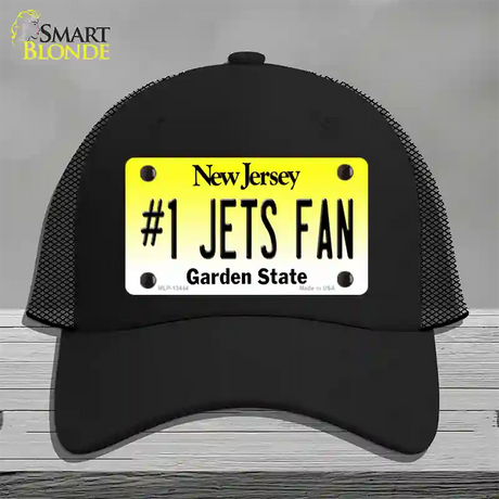 Number 1 Jets Fan Novelty License Plate Hat Tag Mesh / Black