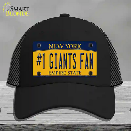 Number 1 Giants Fan New York Novelty License Plate Hat Tag Mesh / Black