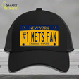 Number 1 Mets Fan Novelty License Plate Hat Tag Mesh / Black