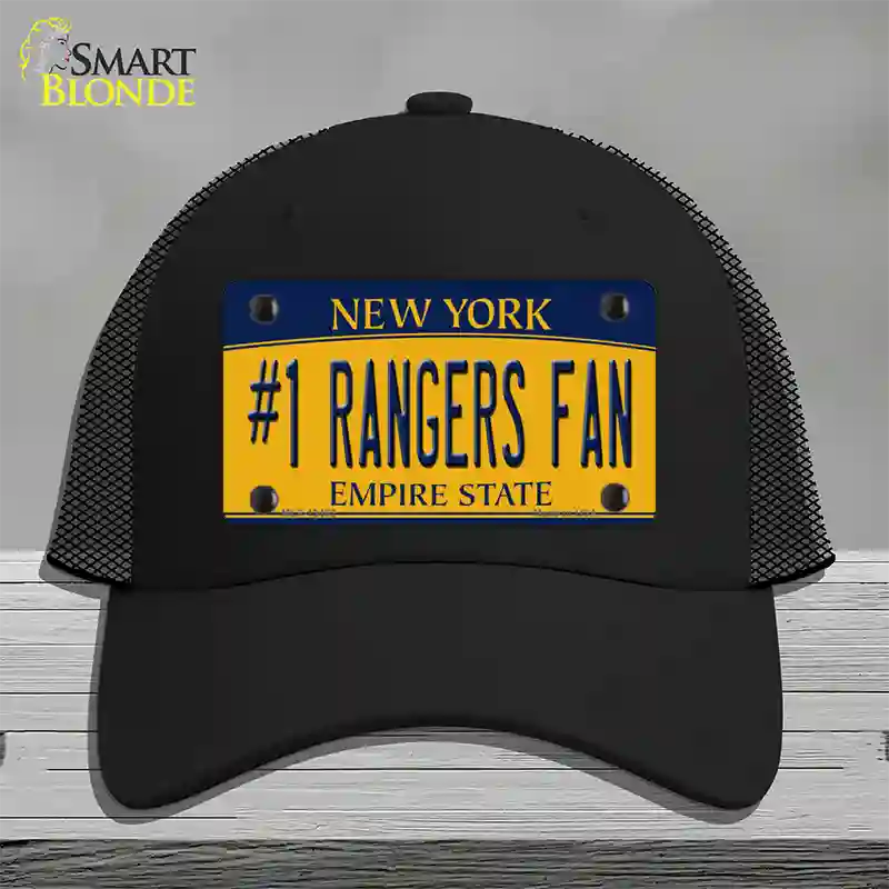 Number 1 Rangers Fan Novelty License Plate Hat Tag Mesh / Black