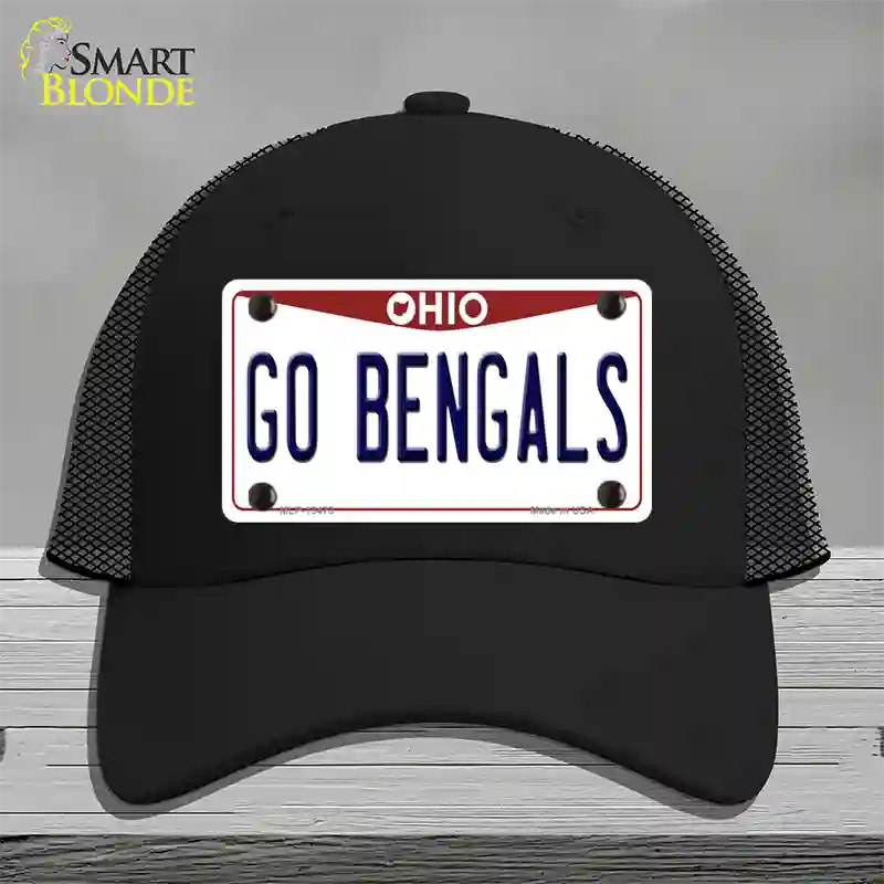 Go Bengals Novelty License Plate Hat Tag Mesh / Black