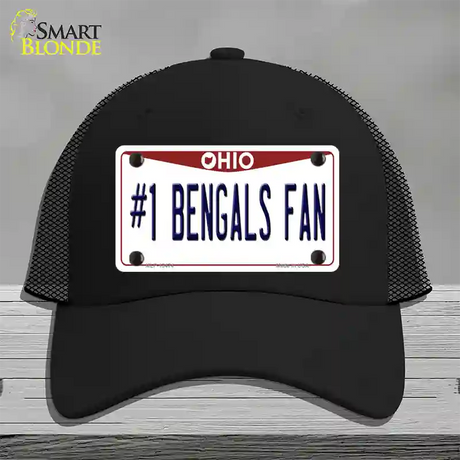 Number 1 Bengals Fan Novelty License Plate Hat Tag Mesh / Black