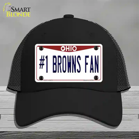 Number 1 Browns Fan Novelty License Plate Hat Tag Mesh / Black