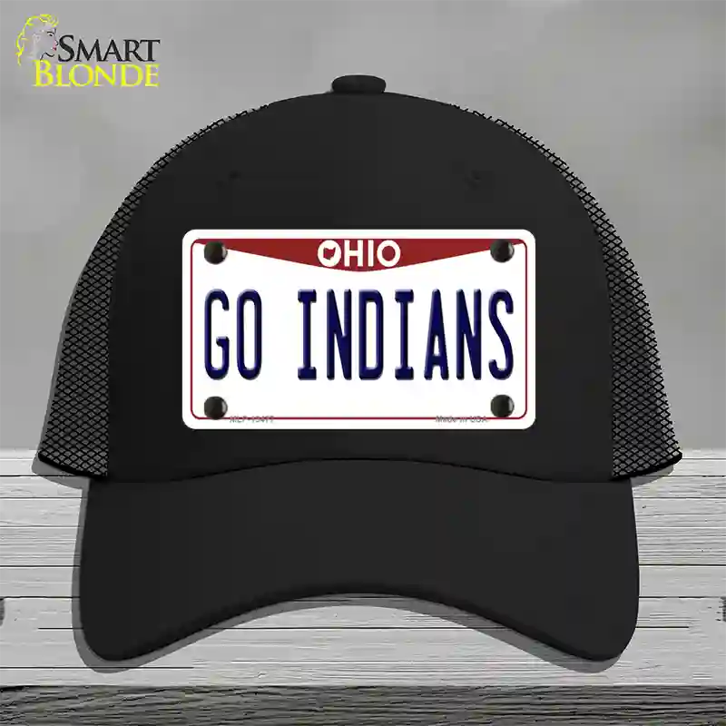 Go Indians Novelty License Plate Hat Tag Mesh / Black