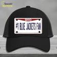 Number 1 Blue Jackets Fan Novelty License Plate Hat Tag Mesh / Black