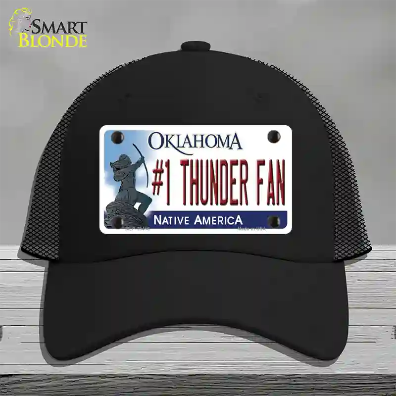 Number 1 Thunder Fan Novelty License Plate Hat Tag Mesh / Black