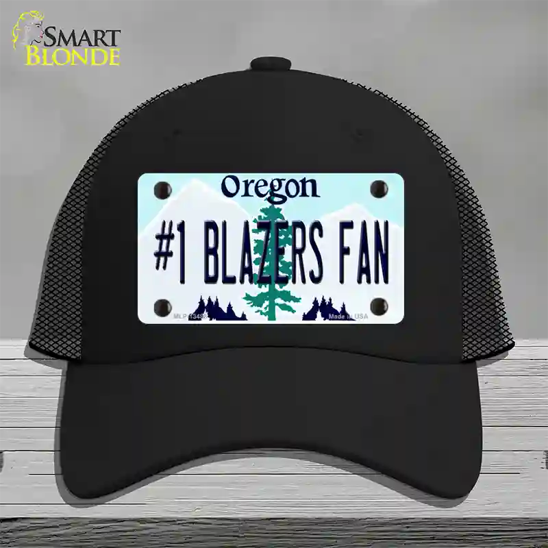 Number 1 Blazers Fan Novelty License Plate Hat Tag Mesh / Black