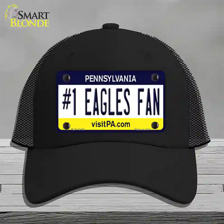 Number 1 Eagles Fan Novelty License Plate Hat Tag Mesh / Black