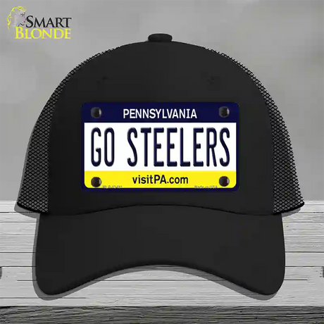 Go Steelers Novelty License Plate Hat Tag Mesh / Black