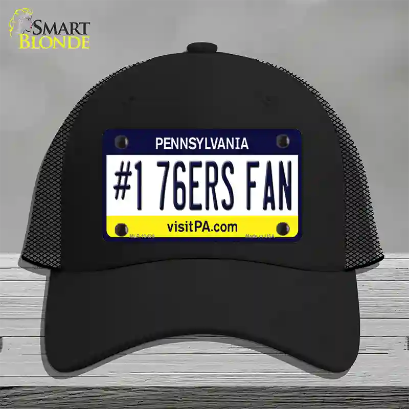 Number 1 76ers Fan Novelty License Plate Hat Tag Mesh / Black