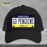 Go Penguins Novelty License Plate Hat Tag Mesh / Black