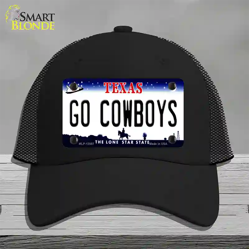 Go Cowboys Novelty License Plate Hat Tag Mesh / Black