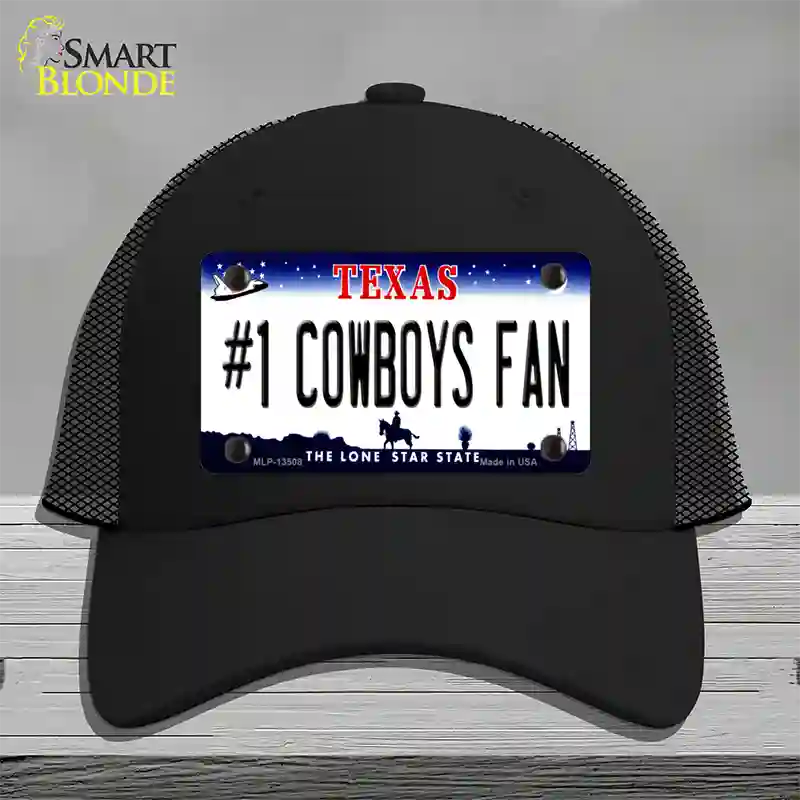 Number 1 Cowboys Fan Novelty License Plate Hat Tag Mesh / Black