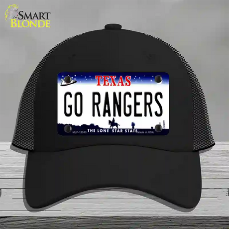 Go Rangers Texas Novelty License Plate Hat Tag Mesh / Black