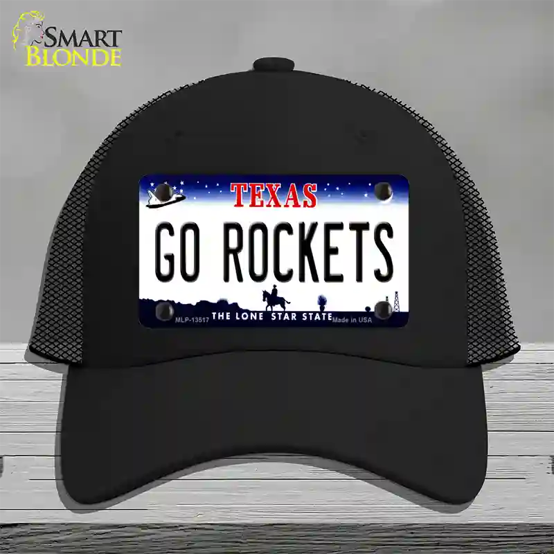 Go Rockets Novelty License Plate Hat Tag Mesh / Black