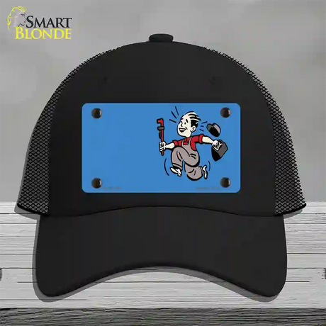 Plumber Offset Novelty License Plate Hat Mesh / Black