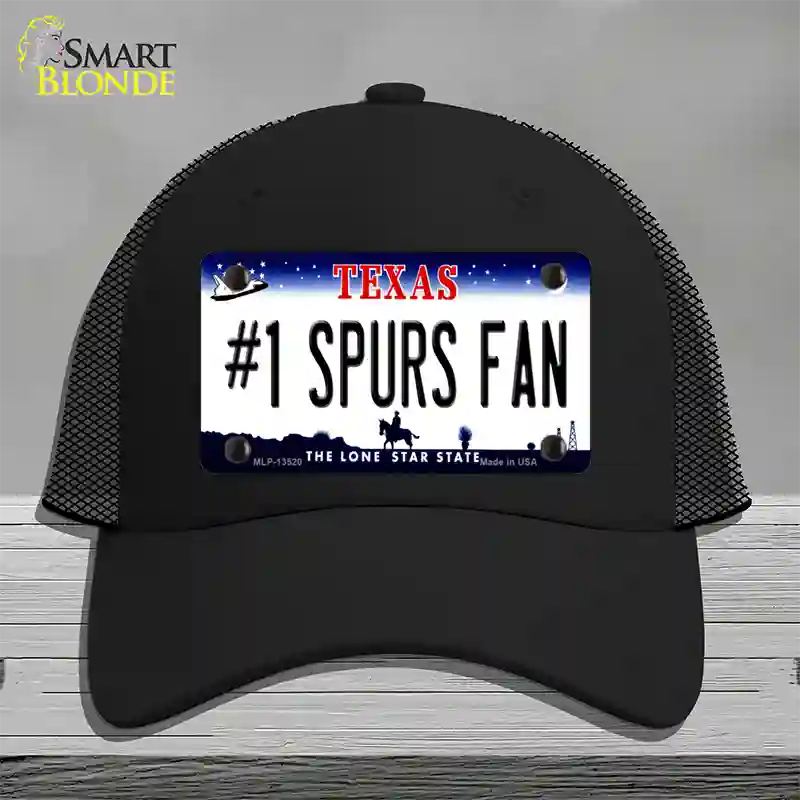 Number 1 Spurs Fan Novelty License Plate Hat Tag Mesh / Black