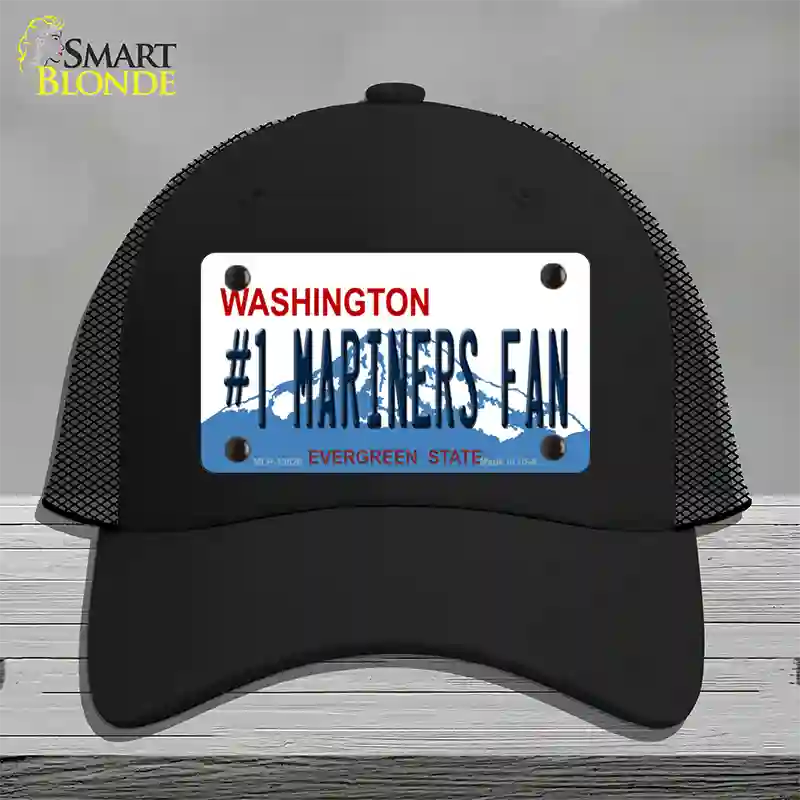 Number 1 Mariners Fan Novelty License Plate Hat Tag Mesh / Black