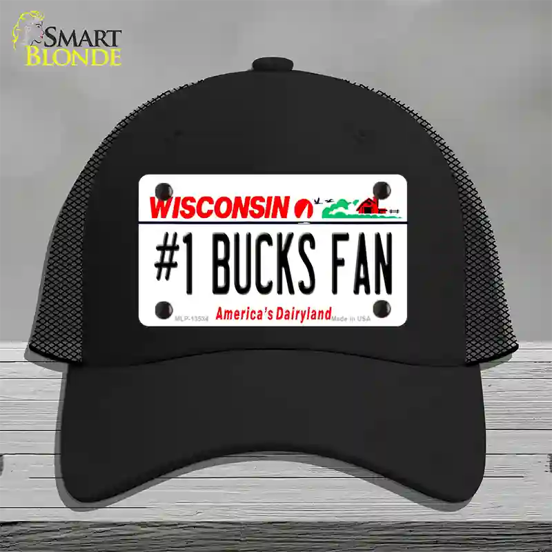 Number 1 Bucks Fan Novelty License Plate Hat Tag Mesh / Black