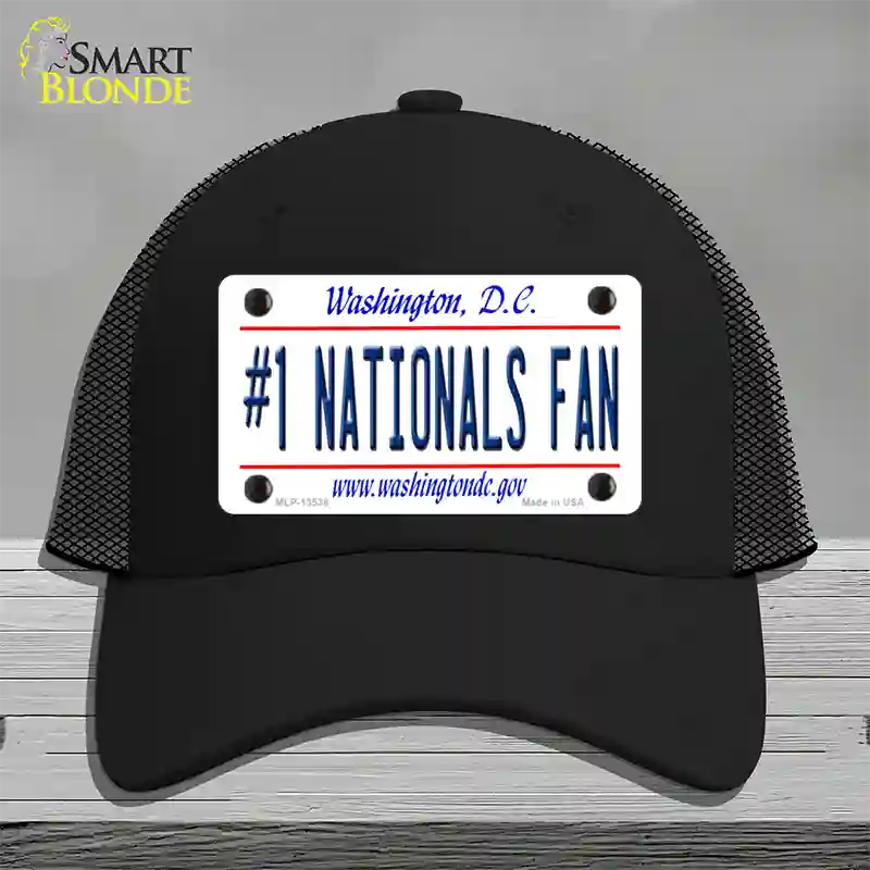 Number 1 Nationals Fan Novelty License Plate Hat Tag Mesh / Black