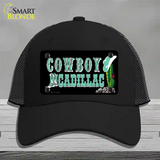 Cowboy Cadillac Novelty License Plate Hat Mesh / Black