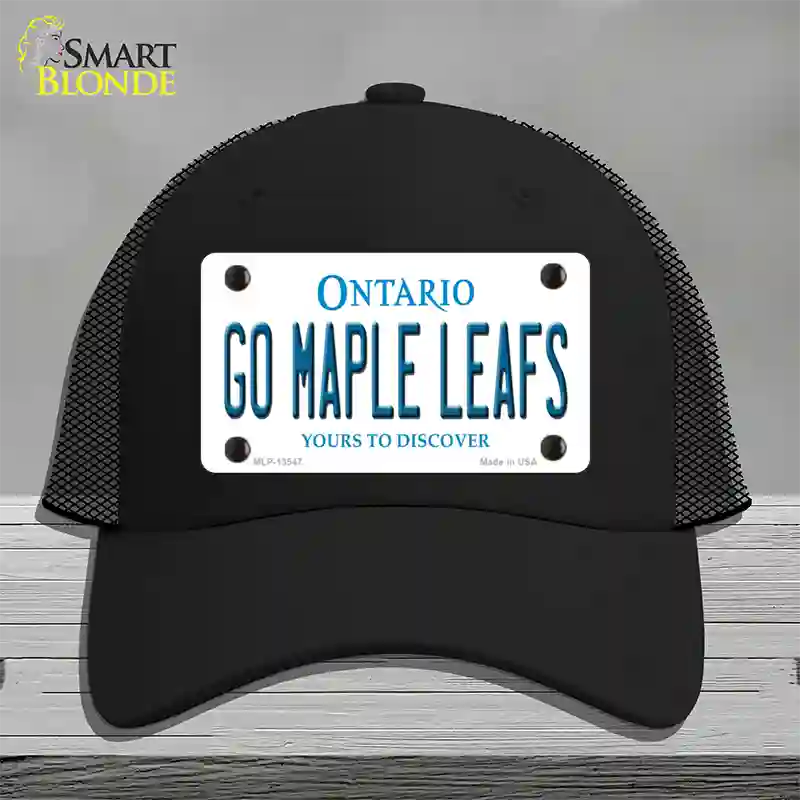 Go Maple Leafs Novelty License Plate Hat Tag Mesh / Black