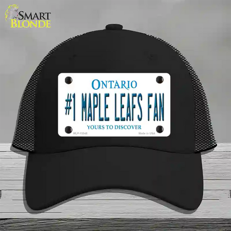 Number 1 Maple Leafs Fan Novelty License Plate Hat Tag Mesh / Black