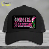 Cowgirl Cadillac Novelty License Plate Hat Mesh / Black