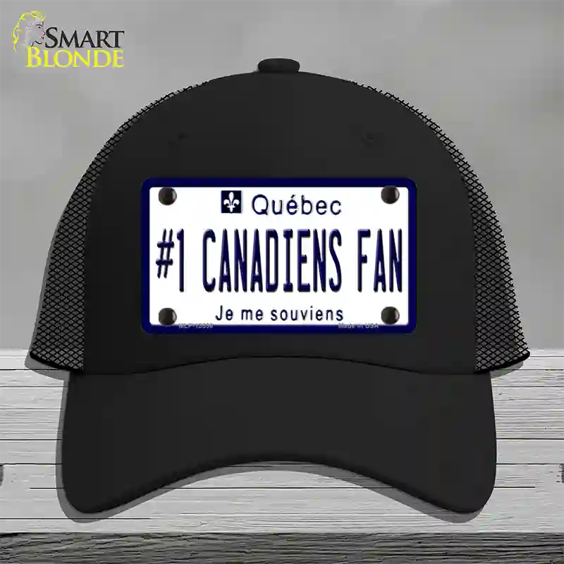 Number 1 Canadiens Fan Novelty License Plate Hat Tag Mesh / Black