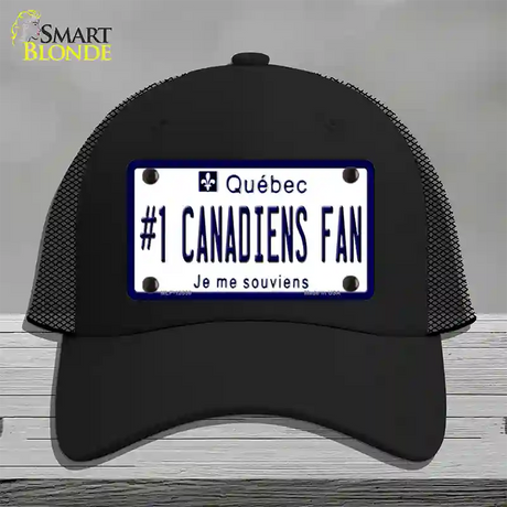 Number 1 Canadiens Fan Novelty License Plate Hat Tag Mesh / Black