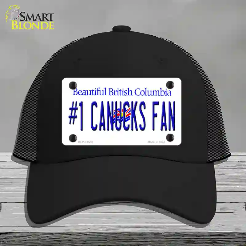 Number 1 Canucks Fan Novelty License Plate Hat Tag Mesh / Black