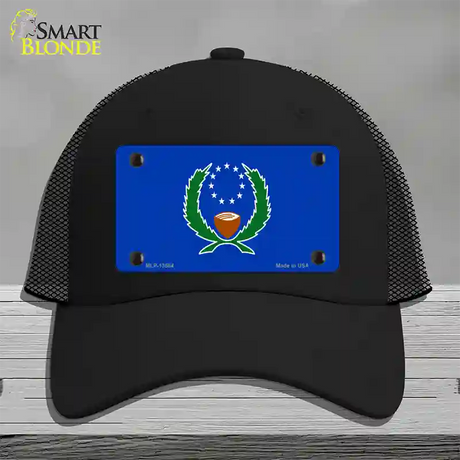 Pohnpei Flag Novelty License Plate Hat Mesh / Black