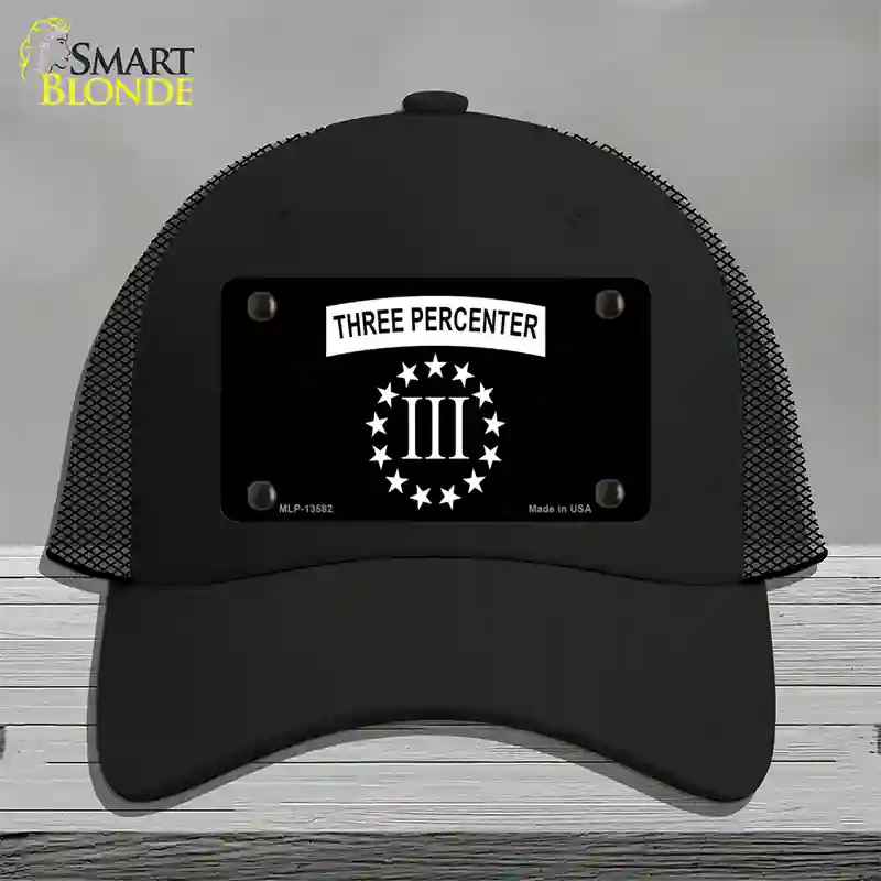 3 Percenter Ring of Stars Novelty License Plate Hat Tag Mesh / Black