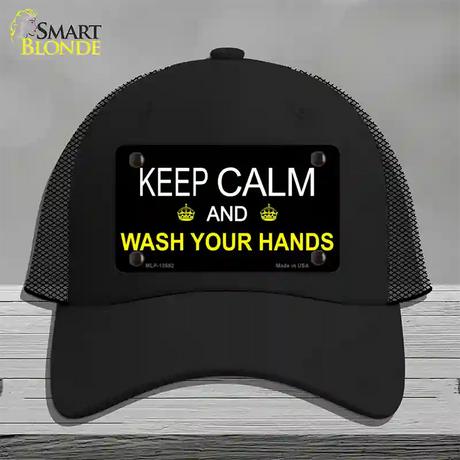 Keep Calm Wash Your Hands Novelty License Plate Hat Tag Mesh / Black