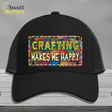 Crafting Makes Me Happy Novelty License Plate Hat Tag Mesh / Black