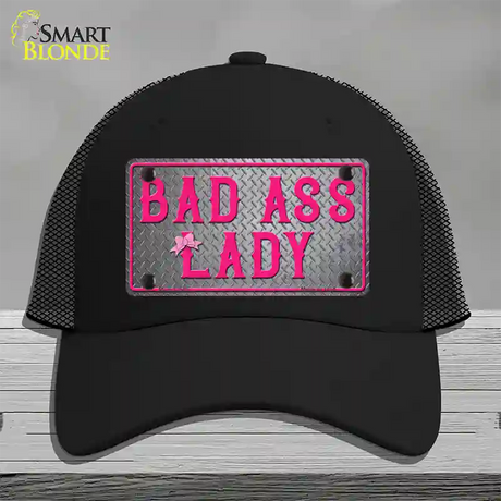 Bad Ass Lady Novelty License Plate Hat Tag Mesh / Black